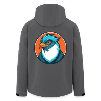 Cuckoo Bird Cute Kawaii Cartoon Animal Pet Logo - Men’s Recycled Softshell Jacket by Stanley/Stella - black - Back - AI Model Male 185 light (185cm)