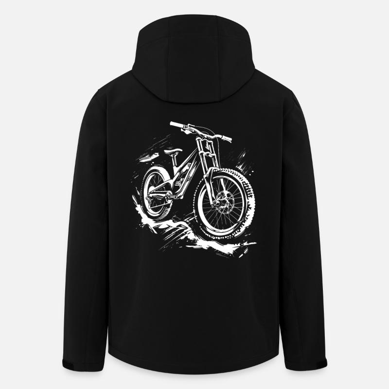 Mountain Biker Drawing - Men’s Recycled Softshell Jacket by Stanley/Stella - black