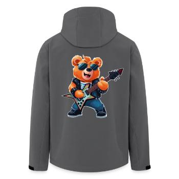 Heavy Metal Teddy Bear Guitariste - Veste softshell homme en polyester recyclé Stanley/Stella - charbon - Dos - AI Model Male 185 light (185cm)
