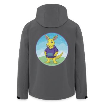 Aardvark Cute Kawaii Cartoon Clipart Animal Pet - Men’s Recycled Softshell Jacket by Stanley/Stella - black - Back - AI Model Male 185 light (185cm)