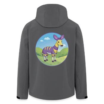 Okapi Niedliche Kawaii Cartoon Clipart Tier Haustier - Recycelte Männer Softshell-Jacke von Stanley/Stella - Schwarz - Hinten - AI Model Male 185 light (185cm)