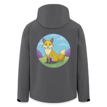 Fuchs Niedlich Kawaii Cartoon Clipart Tier Haustier - Recycelte Männer Softshell-Jacke von Stanley/Stella - Schwarz - Hinten - AI Model Male 185 light (185cm)