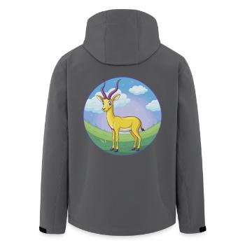 Impala Niedliche Kawaii Cartoon Clipart Tier Haustier - Recycelte Männer Softshell-Jacke von Stanley/Stella - Schwarz - Hinten - AI Model Male 185 light (185cm)