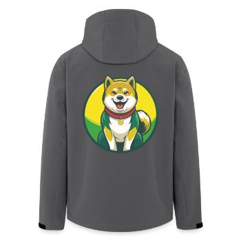 Akita Dog Cute Kawaii Cartoon Clipart Pet Animal - Men’s Recycled Softshell Jacket by Stanley/Stella - black - Back - AI Model Male 185 light (185cm)