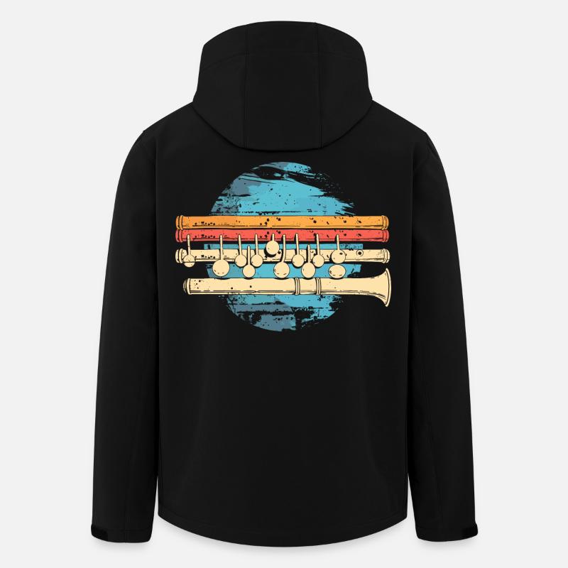 Flûte graphique - Veste softshell homme en polyester recyclé Stanley/Stella - noir