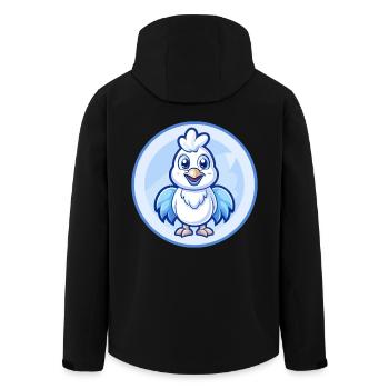 Huhn Blau Kawaii Cartoon Figur Clipart Haustier - Recycelte Männer Softshell-Jacke von Stanley/Stella - Schwarz - Hinten - AI Model Male 185 light (185cm)