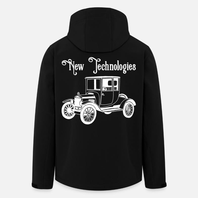 Weißes altes Oldtimer-Auto - Recycelte Männer Softshell-Jacke von Stanley/Stella - Schwarz