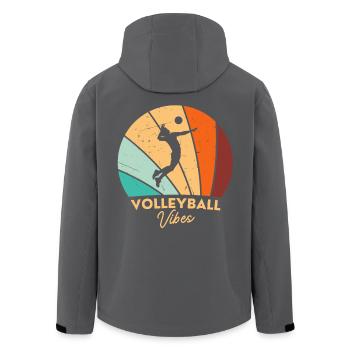 Volleyball Vintage Retro Volleyball Player - Veste softshell homme en polyester recyclé Stanley/Stella - noir - Dos - AI Model Male 185 light (185cm)