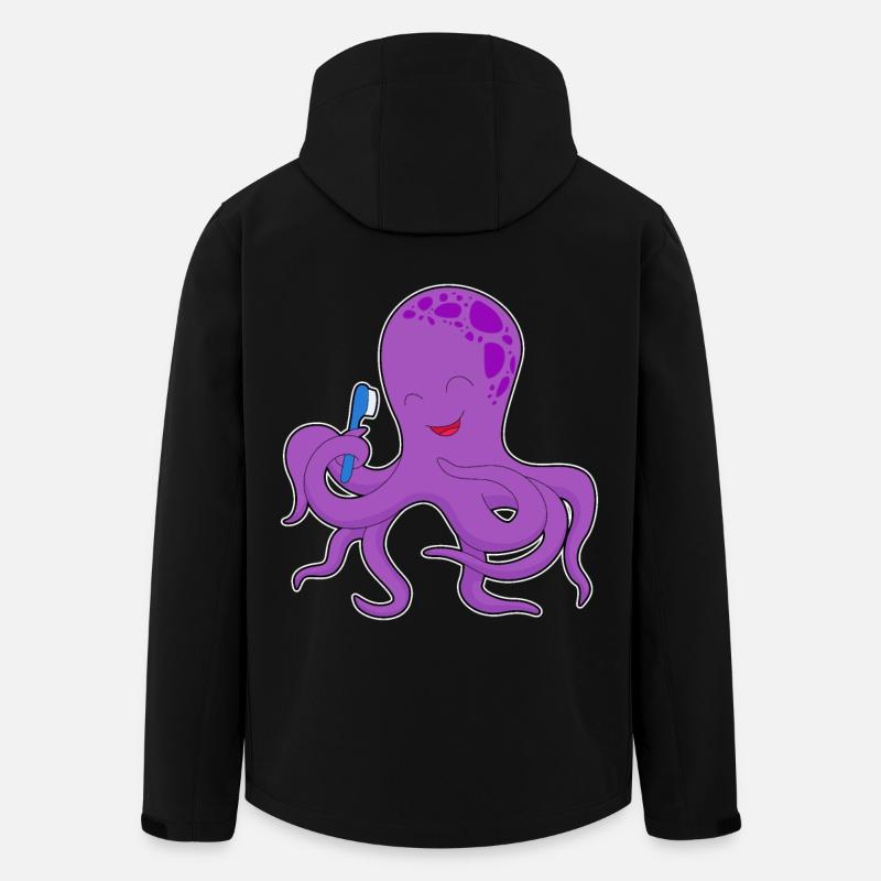 Octopus Brosse à dents - Veste softshell homme en polyester recyclé Stanley/Stella - noir