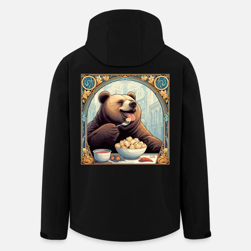 Pelmeni Bear Russian Gift - Men’s Recycled Softshell Jacket by Stanley/Stella - black