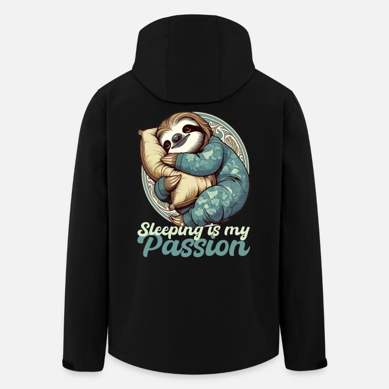 Sloth Sleeping Passion Gift - Men’s Recycled Softshell Jacket by Stanley/Stella - black