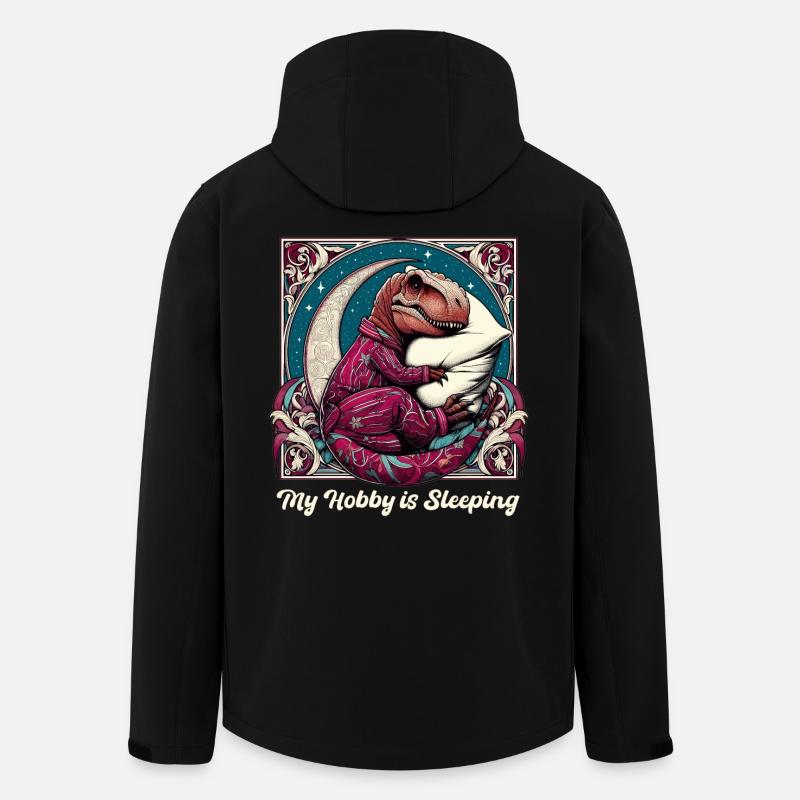 T-Rex Sleeping Hobby Gift - Men’s Recycled Softshell Jacket by Stanley/Stella - black