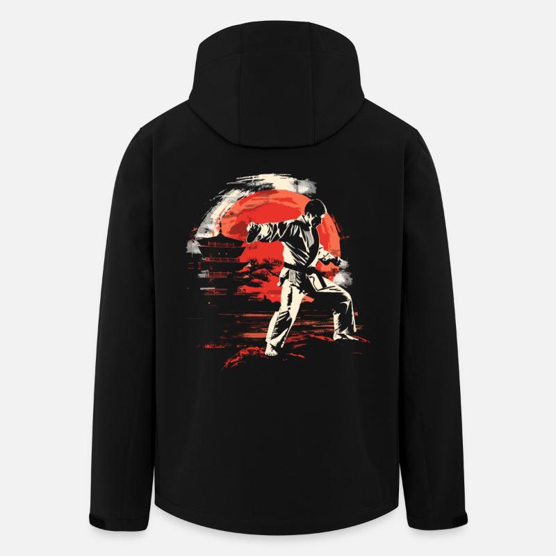 Karateka Graphics - Men’s Recycled Softshell Jacket by Stanley/Stella - black