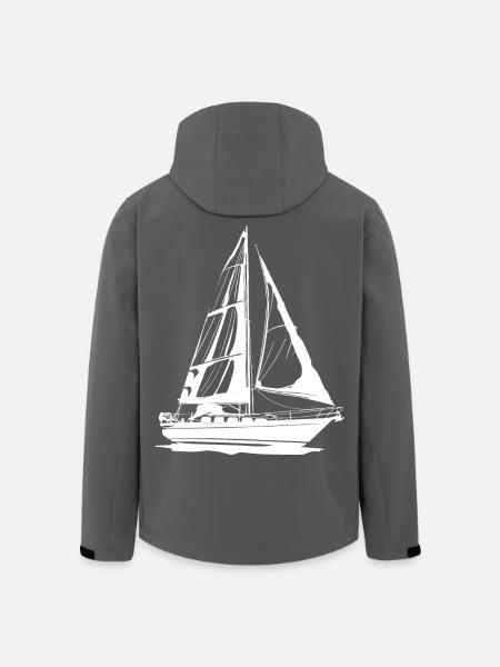 Dessin de voilier - Veste softshell homme en polyester recyclé Stanley/Stella - noir