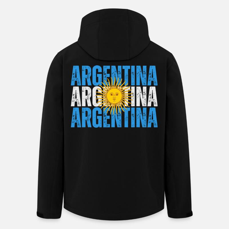 Drapeau de l’Argentine, fierté argentine - Veste softshell homme en polyester recyclé Stanley/Stella - noir