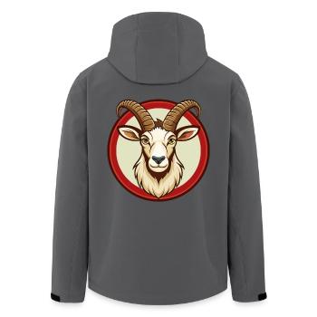 Ibex Colorful Kawaii Cartoon Character Clipart Pet - Men’s Recycled Softshell Jacket by Stanley/Stella - black - Back - AI Model Male 185 light (185cm)