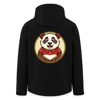 Panda Bunte Kawaii Cartoon Figur Clipart - Recycelte Männer Softshell-Jacke von Stanley/Stella - Schwarz - Hinten - AI Model Male 185 light (185cm)