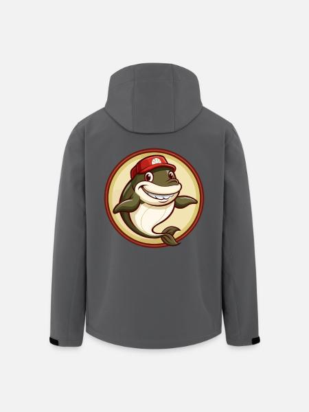 Whale Colorful Kawaii Cartoon Character Clipart - Men’s Recycled Softshell Jacket by Stanley/Stella - black