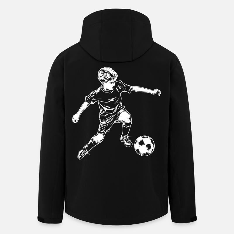 Fußball Junge Zeichnung - Recycelte Männer Softshell-Jacke von Stanley/Stella - Schwarz