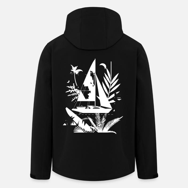Segelboot Comic - Recycelte Männer Softshell-Jacke von Stanley/Stella - Schwarz