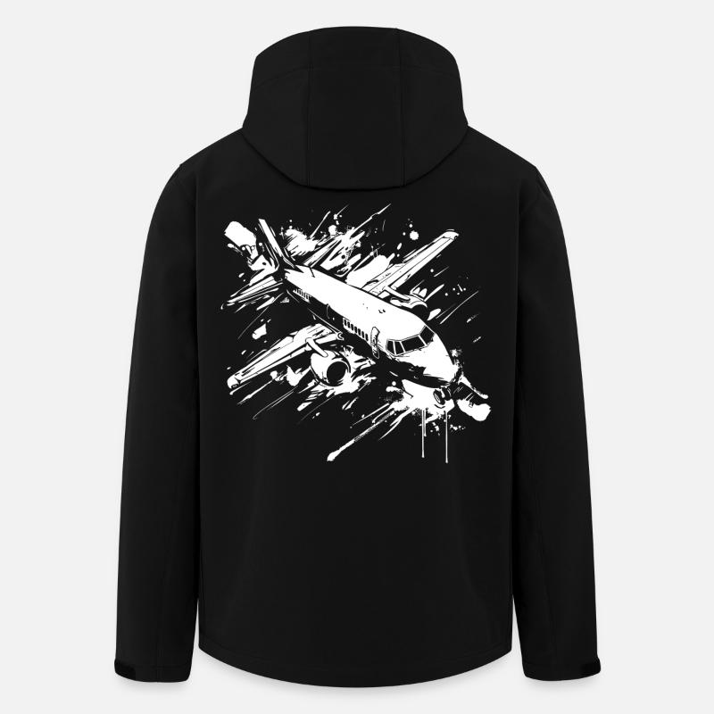 Flugzeug Streetart - Recycelte Männer Softshell-Jacke von Stanley/Stella - Schwarz
