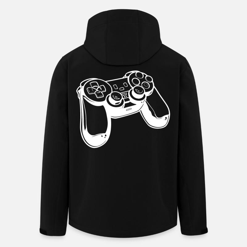 Game Controller Sketch - Men’s Recycled Softshell Jacket by Stanley/Stella - black