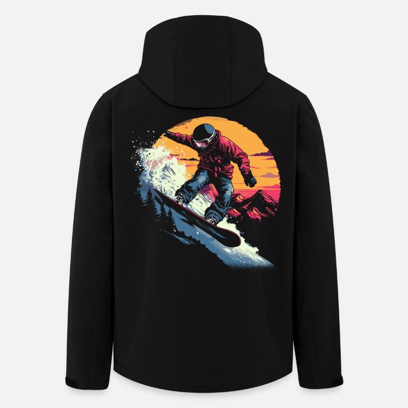Oldschool Snowboarder - Recycelte Männer Softshell-Jacke von Stanley/Stella - Schwarz