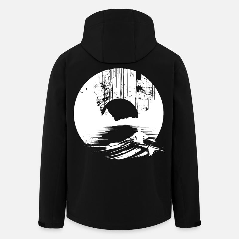 Dessin d’aviron - Veste softshell homme en polyester recyclé Stanley/Stella - noir