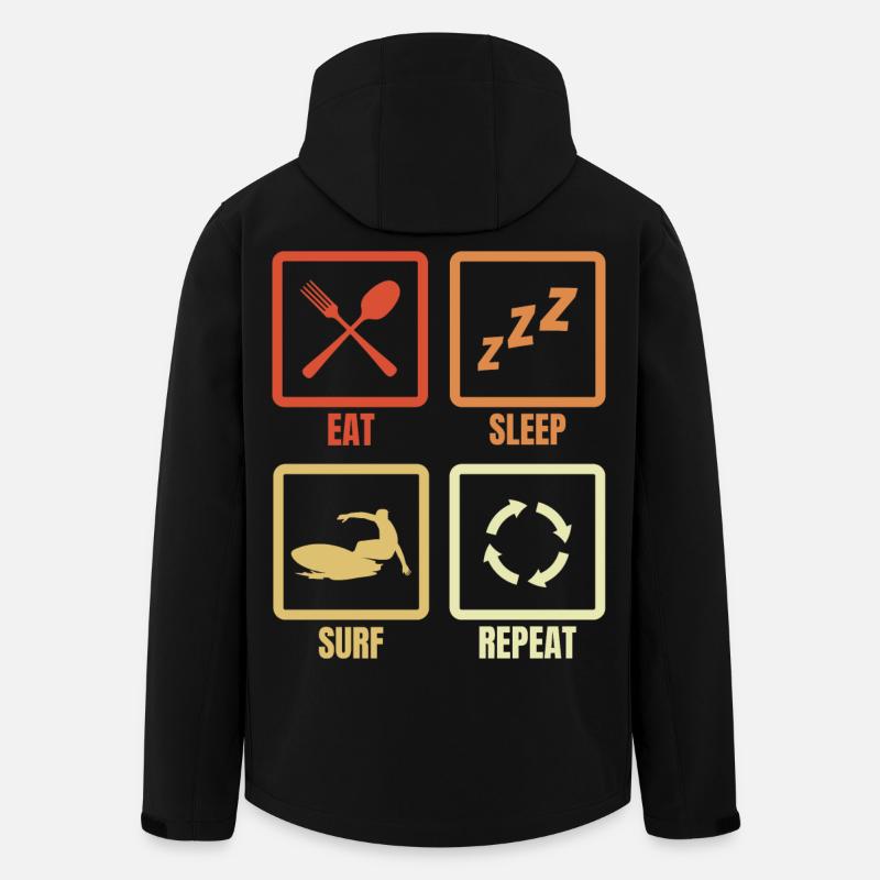 Eat Sleep Surf Repeat - Men’s Recycled Softshell Jacket by Stanley/Stella - black