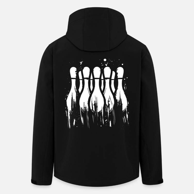 Graphiques de bowling - Veste softshell homme en polyester recyclé Stanley/Stella - noir