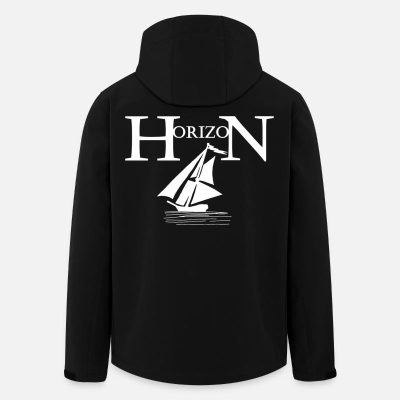 bateau blanc et horizon - Veste softshell homme en polyester recyclé Stanley/Stella - noir