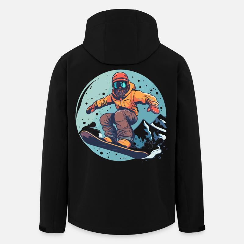 Snowboarding Graphics - Men’s Recycled Softshell Jacket by Stanley/Stella - black