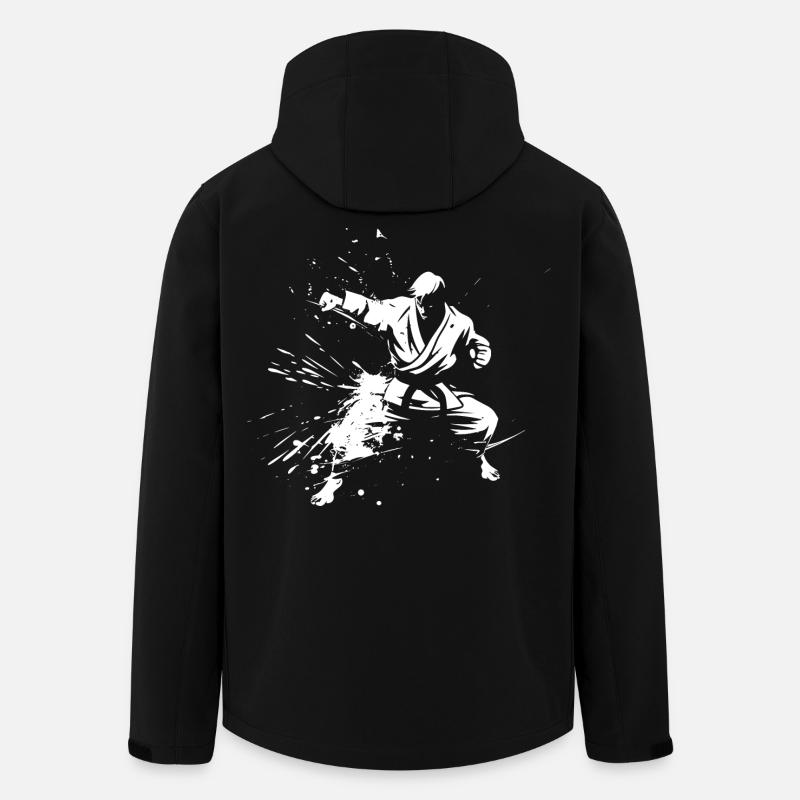 Karate Junge Zeichnung - Recycelte Männer Softshell-Jacke von Stanley/Stella - Schwarz