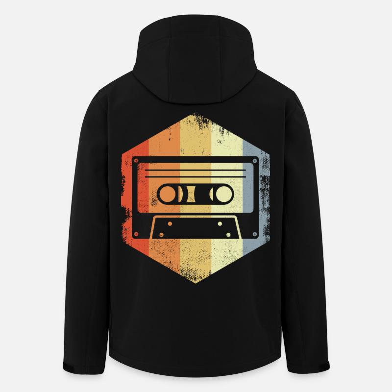 Retro 80er Kassette - Recycelte Männer Softshell-Jacke von Stanley/Stella - Schwarz