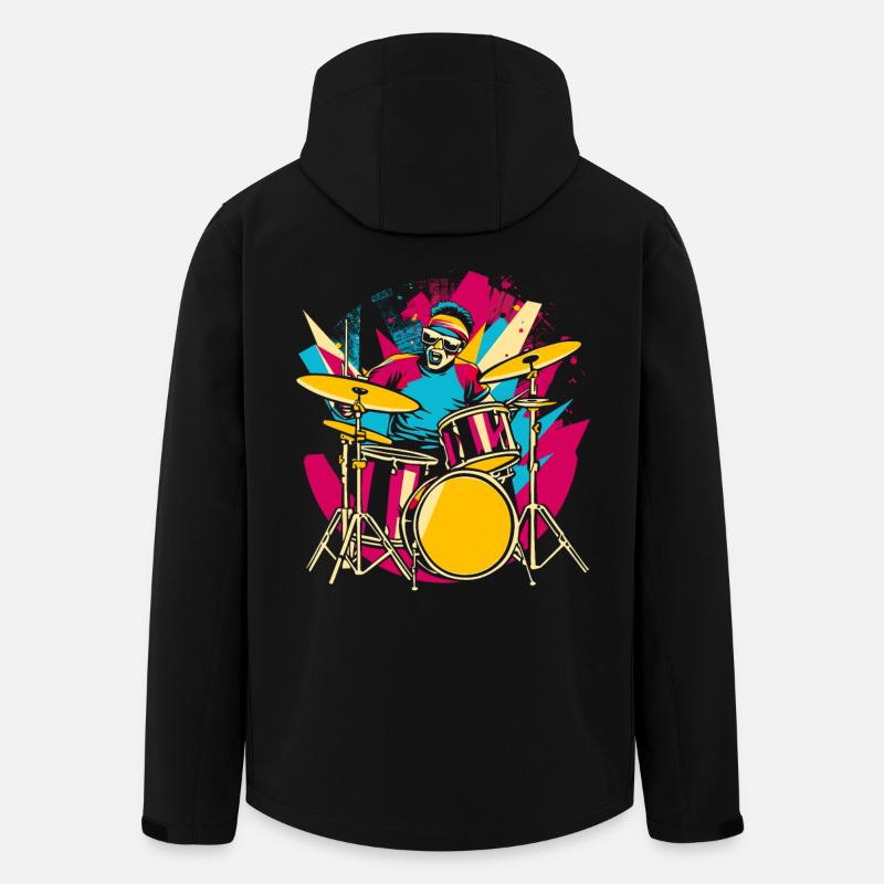 Drummer Synthwave - Men’s Recycled Softshell Jacket by Stanley/Stella - black