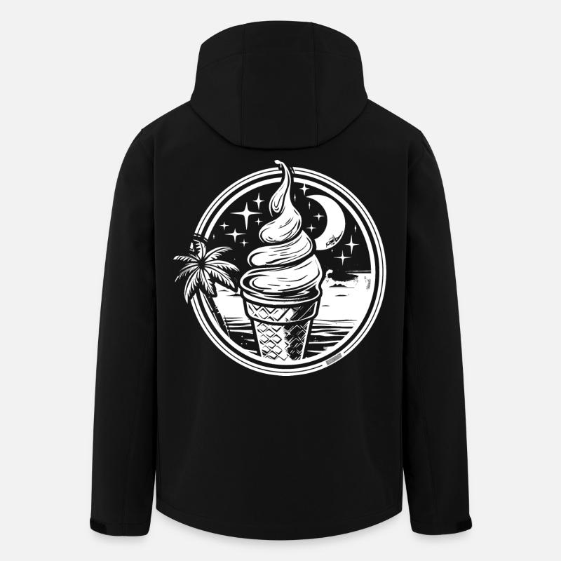 Ice Cream Drawing - Men’s Recycled Softshell Jacket by Stanley/Stella - black