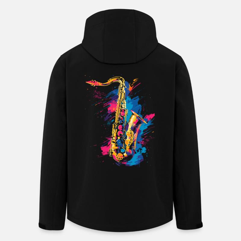 Saxophon Graffiti - Recycelte Männer Softshell-Jacke von Stanley/Stella - Schwarz