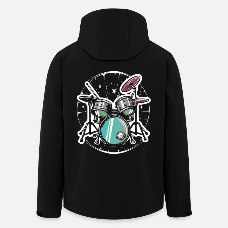 Drums Graphics - Men’s Recycled Softshell Jacket by Stanley/Stella - black