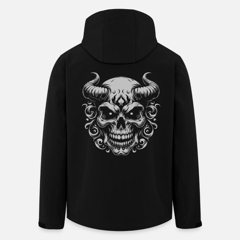 Dämonischer Hornschädel Ornament - Recycelte Männer Softshell-Jacke von Stanley/Stella - Schwarz