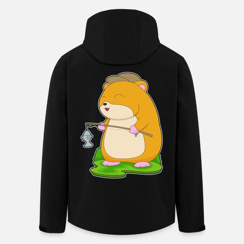 Pêche au poisson hamster pêcheur - Veste softshell homme en polyester recyclé Stanley/Stella - noir