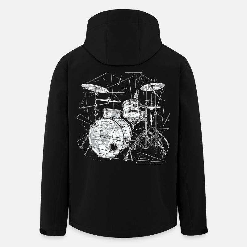 Schlagzeug Grafik - Recycelte Männer Softshell-Jacke von Stanley/Stella - Schwarz