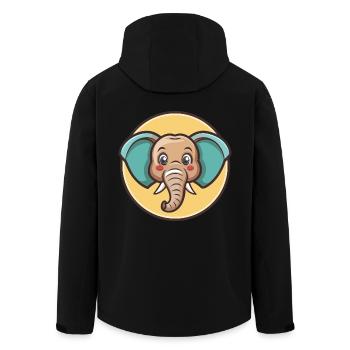 Elefant Kawaii Cartoon Figur Tier Haustier Gesicht - Recycelte Männer Softshell-Jacke von Stanley/Stella - Schwarz - Hinten - AI Model Male 185 light (185cm)