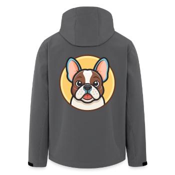 Cartoon-Haustier der Hunderasse Chien Francais Blanc et Noir - Recycelte Männer Softshell-Jacke von Stanley/Stella - Schwarz - Hinten - AI Model Male 185 light (185cm)