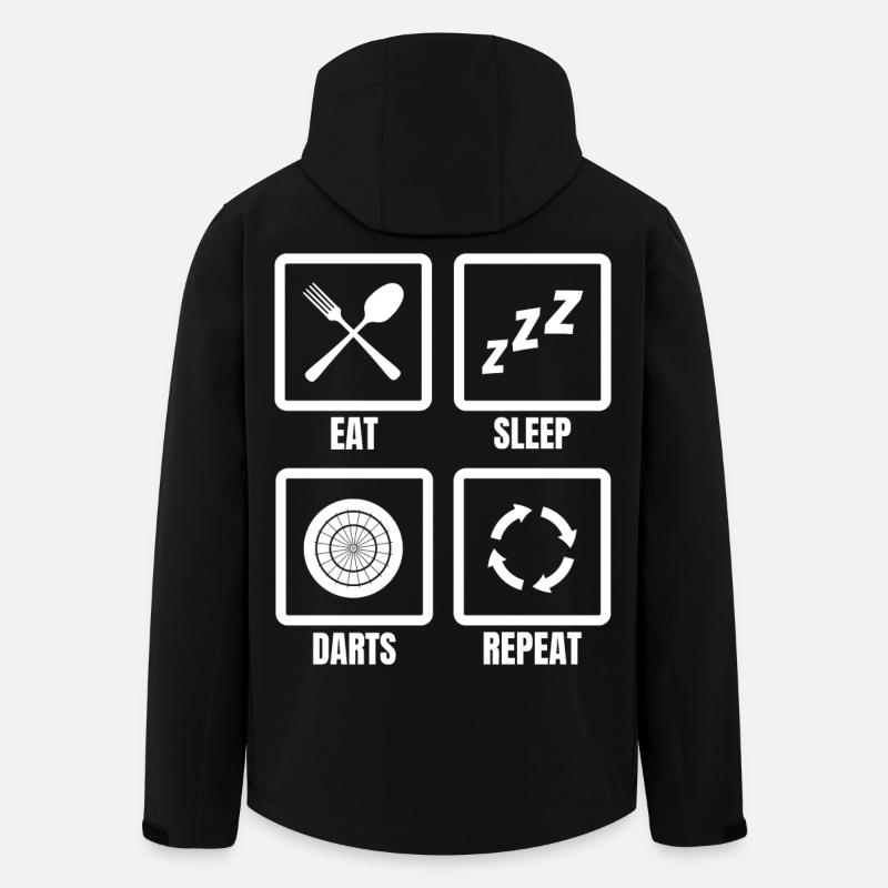 Eat Sleep Darts Repeat - Men’s Recycled Softshell Jacket by Stanley/Stella - black