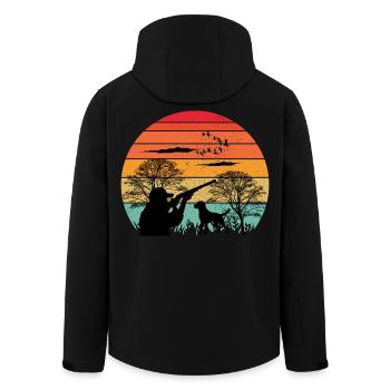 Hunt Ready - Hunting Apparel Retro Design - Recycelte Männer Softshell-Jacke von Stanley/Stella - Schwarz - Hinten - AI Model Male 185 light (185cm)