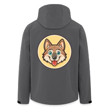 Tschechoslowakischer Wolfshund Hunderasse Karikatur Kawaii - Recycelte Männer Softshell-Jacke von Stanley/Stella - Schwarz - Hinten - AI Model Male 185 light (185cm)