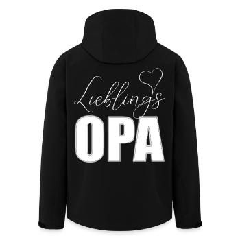 Papy préféré Papy préféré avec cœur - Veste softshell homme en polyester recyclé Stanley/Stella - noir - Dos - AI Model Male 185 light (185cm)