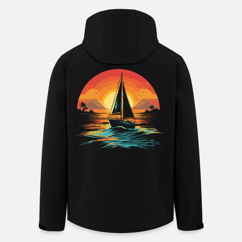 Segeln Illustration - Recycelte Männer Softshell-Jacke von Stanley/Stella - Schwarz