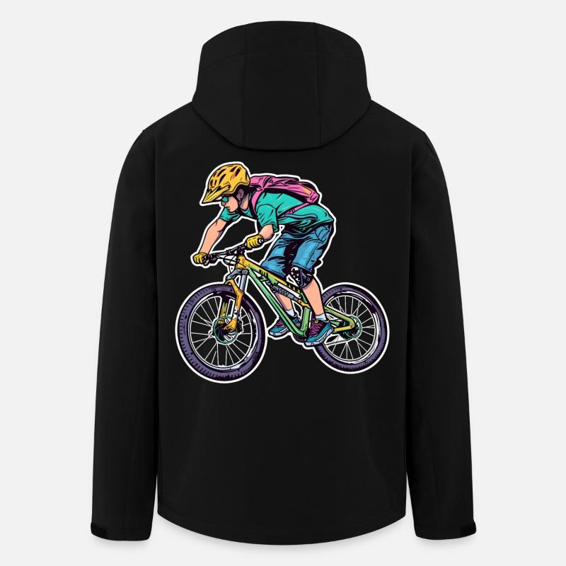 Funny mountain bike lover - Men’s Recycled Softshell Jacket by Stanley/Stella - black