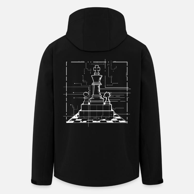 Schachfiguren Zeichnung - Recycelte Männer Softshell-Jacke von Stanley/Stella - Schwarz
